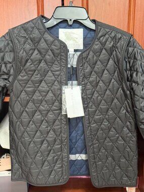 Authentic Black And Grey Burberry Girls' Children Jacket